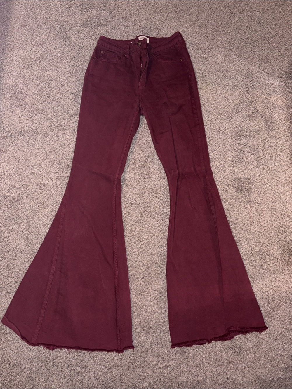 Shyanne Wine Flare Jeans - Burgundy Tone